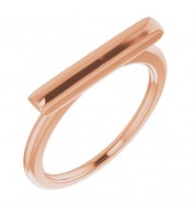 14K Rose Bar Ring