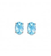 Gems One 14Kt White Gold Blue Topaz (1 Ctw) Earring