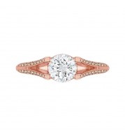 Shah Luxury 14K Rose Gold Brown Diamond Engagement Ring with Split Shank (Semi-Mount)