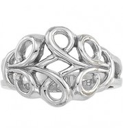 14K White Freeform Ring