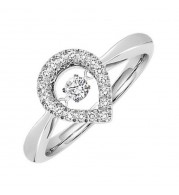 Gems One 10KT White Gold & Diamond Rhythm Of Love Fashion Ring  - 1/5 ctw