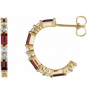 14K Yellow Mozambique Garnet & 1/2 CTW Diamond Earrings