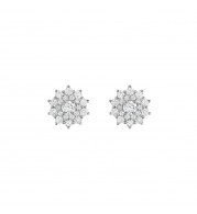 Henri Daussi White Platinum Diamond Stud Earrings