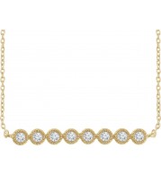 14K Yellow 1/5 CTW Diamond Bar 16-18 Necklace