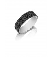 Henri Daussi 7mm Men's Wedding Band MB7 18k Gold White 3.80 Ctw.