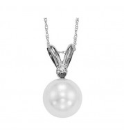 Gems One 14Kt White Gold Pearl (1/2 Ctw) Pendant