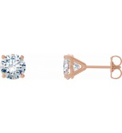 14K Rose 3/4 CTW Diamond 4-Prong Cocktail-Style Earrings