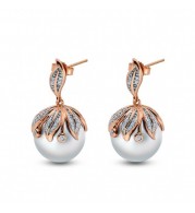 Imperial Pearl 14k Rose Gold Freshwater Pearl Earring
