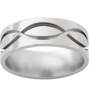Titanium Flat Band with Milled Infinity Engraving