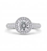 Shah Luxury 14K Two-Tone Gold Diamond Engagement Ring (Semi-Mount)
