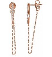 14K Rose 1/10 CTW Diamond Chain Earrings