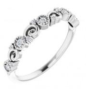 14K White .08 CTW Diamond Anniversary Band