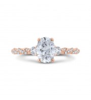 Shah Luxury 14K Rose Gold Diamond Engagement Ring (Semi-Mount)