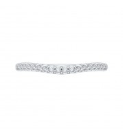 Shah Luxury 14K White Gold Round Diamond Half-Eternity Wedding Band