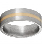 Titanium Flat Band with a 2mm 14K Yellow Gold Inlay and Satin Finish