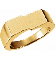14K Yellow 16x9 mm Rectangle Signet Ring