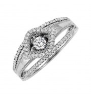 Gems One 14KT White Gold & Diamond Rhythm Of Love Fashion Ring  - 1/4 ctw