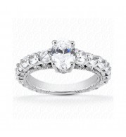 14k White Gold Diamond Semi-Mount Fancy Engagement Ring