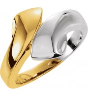 14K Yellow/White Bypass Ring