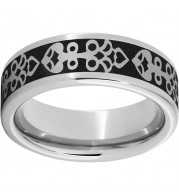 Serinium Pipe Cut Band with Axial Laser Engraving