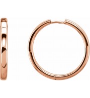 14K Rose 34.2 mm Hinged Hoop Earrings