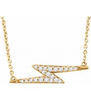 14K Yellow 1/8 CTW Diamond Lightning Bolt 16-18 Necklace