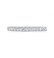 Shah Luxury 14K White Gold Round Cut Diamond Wedding Band