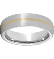 Serinium Domed Band with a 1mm 14K Yellow Gold Inlay