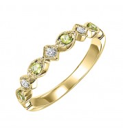 Gems One 10Kt Yellow Gold Diamond (1/20Ctw) & Peridot (1/6 Ctw) Ring