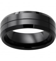 Black Diamond Ceramic Beveled Edge Band with a .5mm Groove