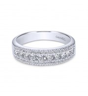 Gabriel & Co. 14k White Gold Contemporary Diamond Wedding Band