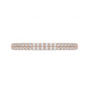 Shah Luxury 14K Rose Gold Round Diamond Wedding Band