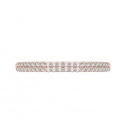 Shah Luxury 14K Rose Gold Round Diamond Wedding Band