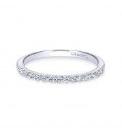 Gabriel & Co. 14k White Gold Contemporary Diamond Wedding Band
