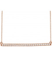 14K Rose 1/3 CTW Diamond Bar 16-18 Necklace