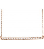 14K Rose 1/3 CTW Diamond Bar 16-18 Necklace