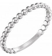 Platinum 2 mm Stackable Bead Ring