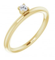 14K Yellow 1/10 CT Diamond Stackable Ring