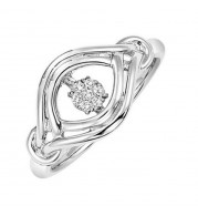 Gems One Silver (SLV 995) Diamond Rhythm Of Love Fashion Ring  - 1/10 ctw