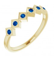 14K Yellow Blue Sapphire Stackable Ring