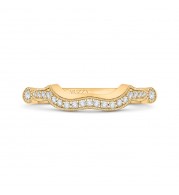 Shah Luxury 14K Yellow Gold Round Diamond Wedding Band