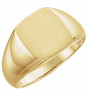 14K Yellow 13x12 mm Rectangle Signet Ring