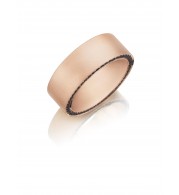 Henri Daussi 8mm Men's Wedding Band MB10 18k Gold Rose 0.75 Ctw.