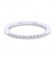 Gabriel & Co. 14k White Gold Contemporary Diamond Wedding Band