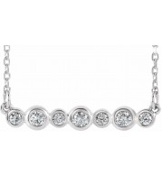 14K White 1/5 CTW Diamond Bezel-Set Bar 16-18 Necklace
