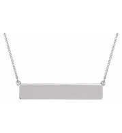 14K White Bar 19.5 Necklace