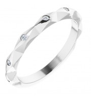 14K White .08 CTW Diamond Stackable Anniversary Band