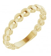 14K Yellow Stackable Bead Ring