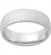 Serinium Domed Band with Cross-Satin Finish