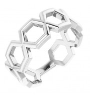 14K White Geometric Ring